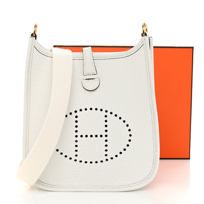 Hermes Taurillon Clemence Amazone Evelyne TPM New White 10 of 10