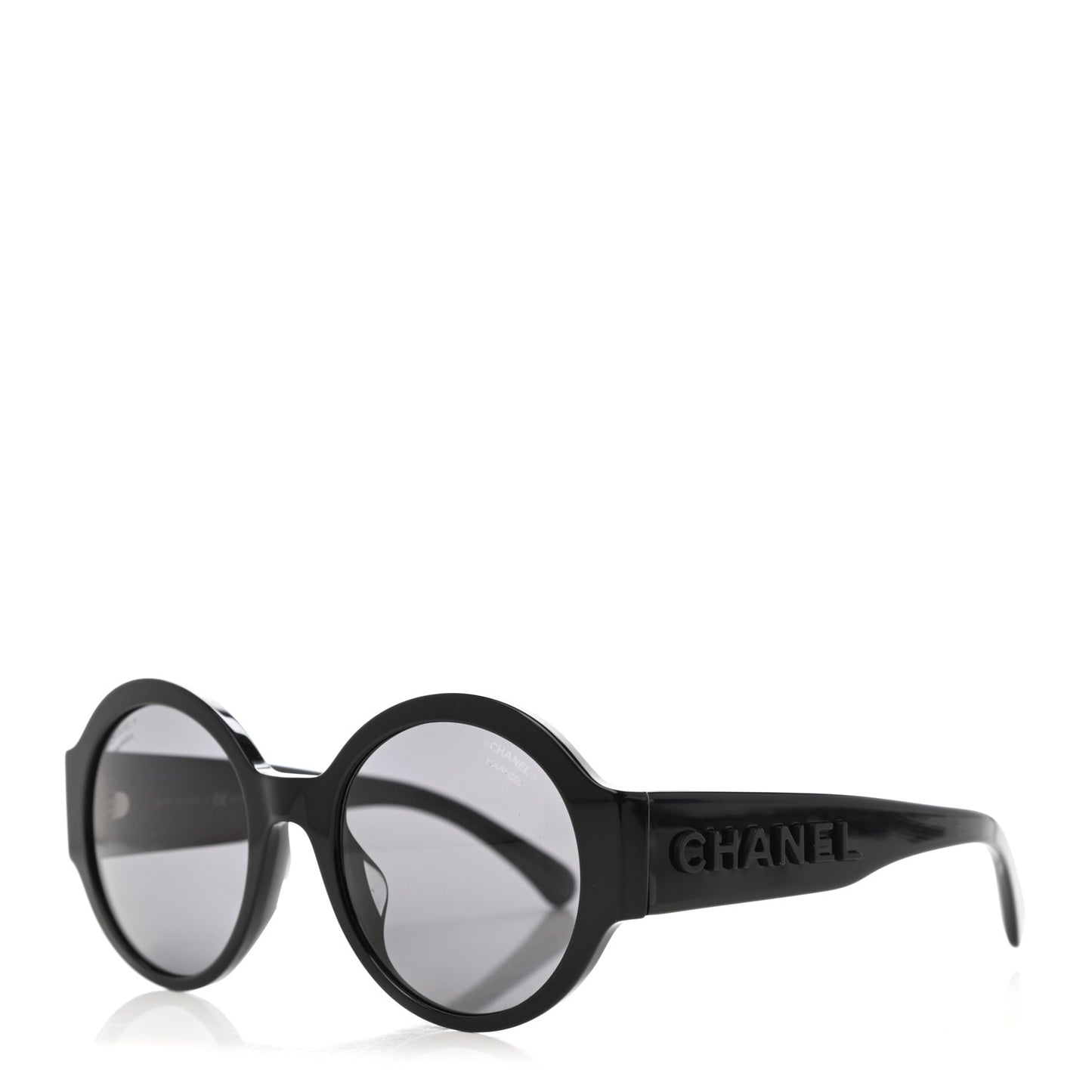 Acetate Polarized Round Sunglasses 5410 Black
