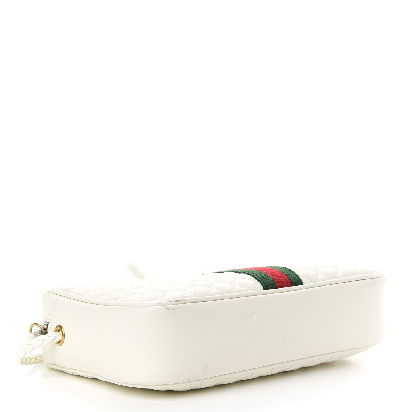 Calfskin Web Trapuntata Small Shoulder Bag Off White