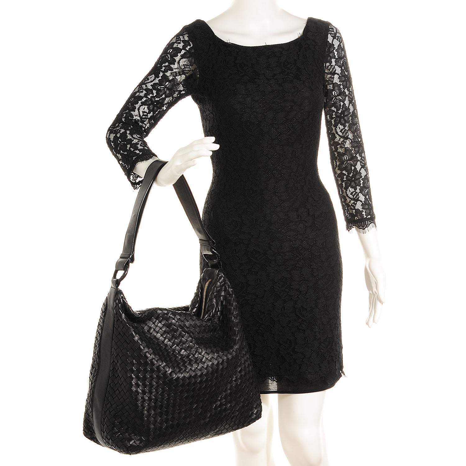 Bottega Veneta Nappa Intrecciato Shoulder Bag Nero Black 2 of 8