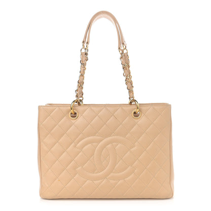 Chanel Caviar Quilted Grand Shopping Tote GST Beige 1 of 14