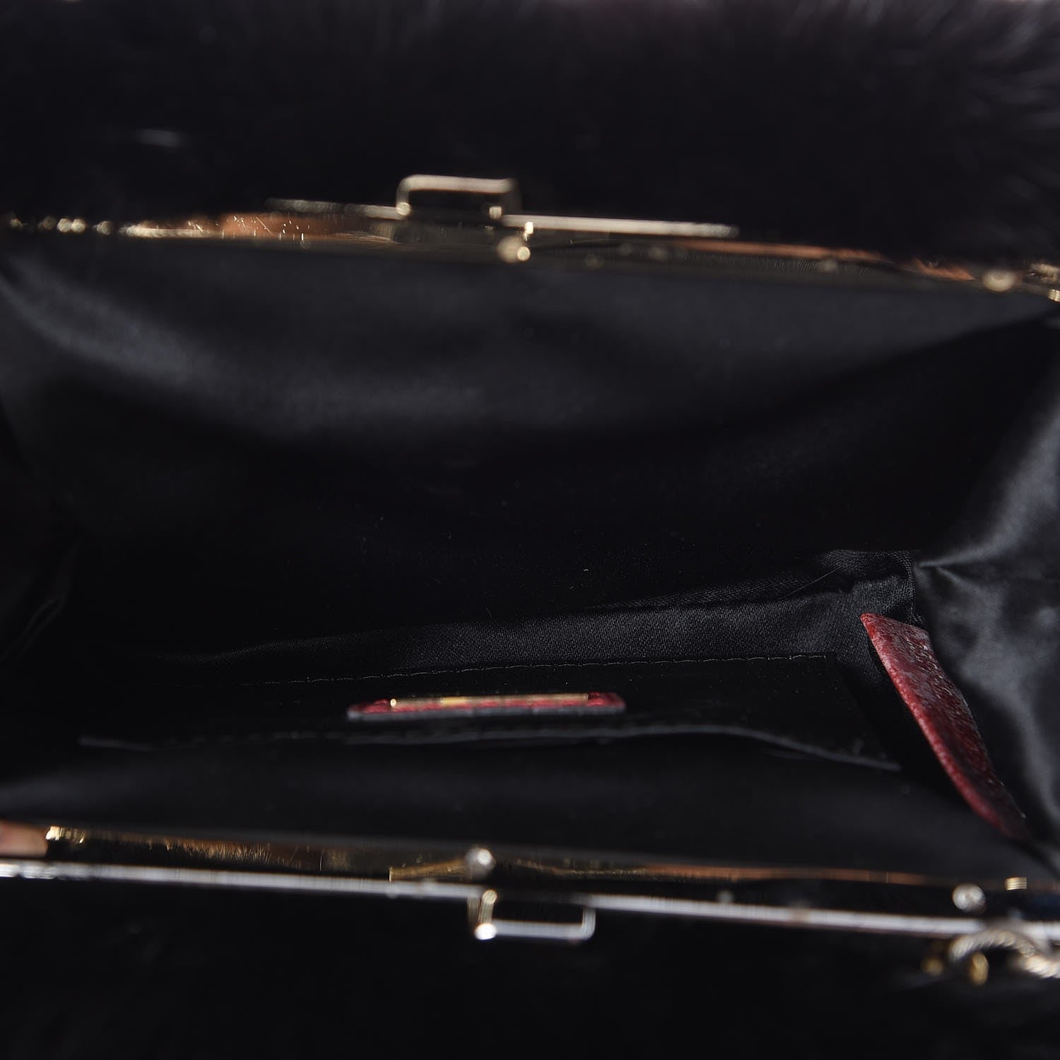 Fendi Lace Mink Pearl Mini Neve Shoulder Bag Black 5 of 9