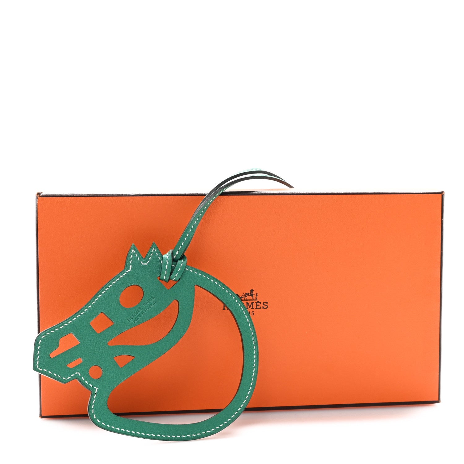 Hermes Swift Paddock Cheval Horse Bag Charm Vert Vertigo 4 of 4