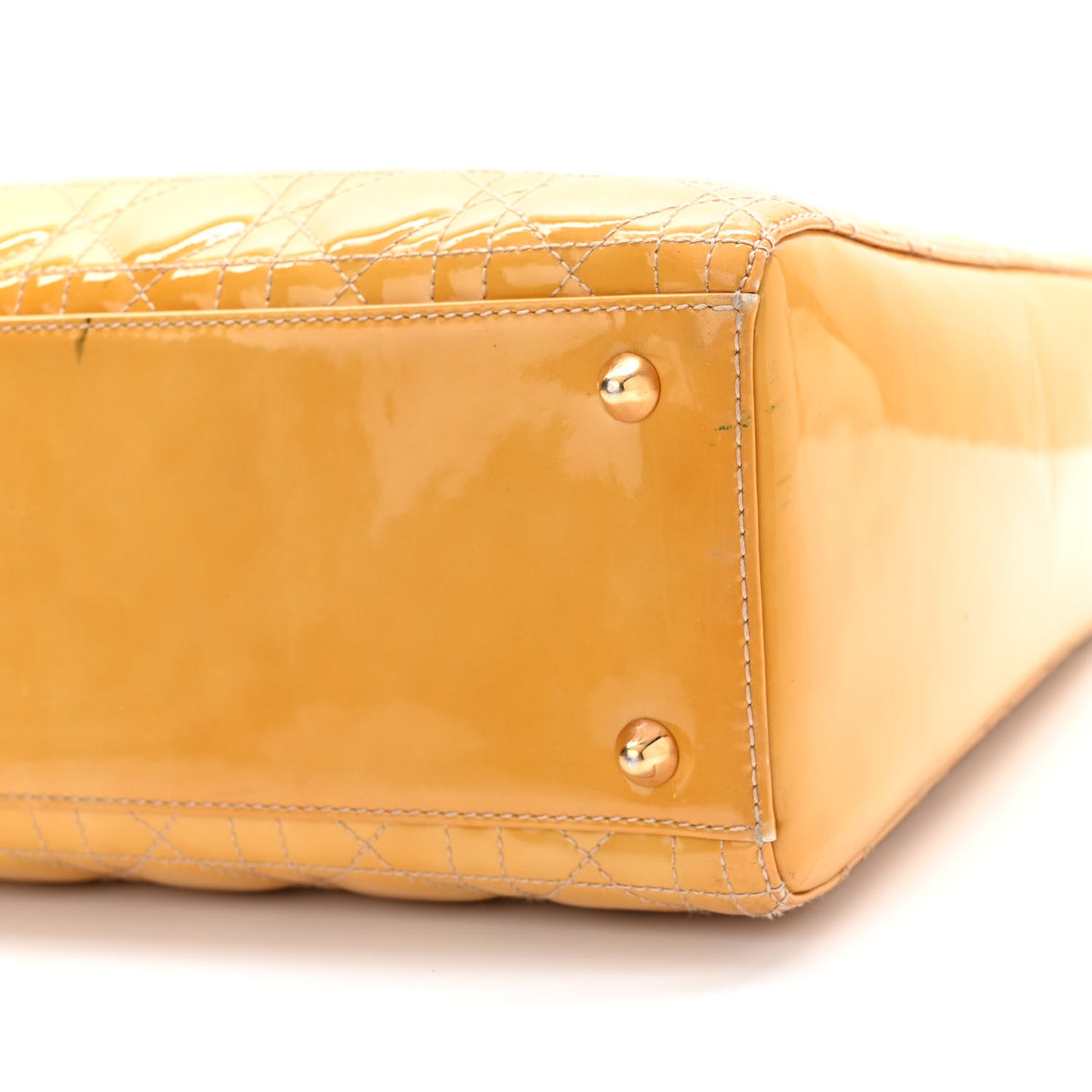 Patent Cannage Large Lady Dior Beige