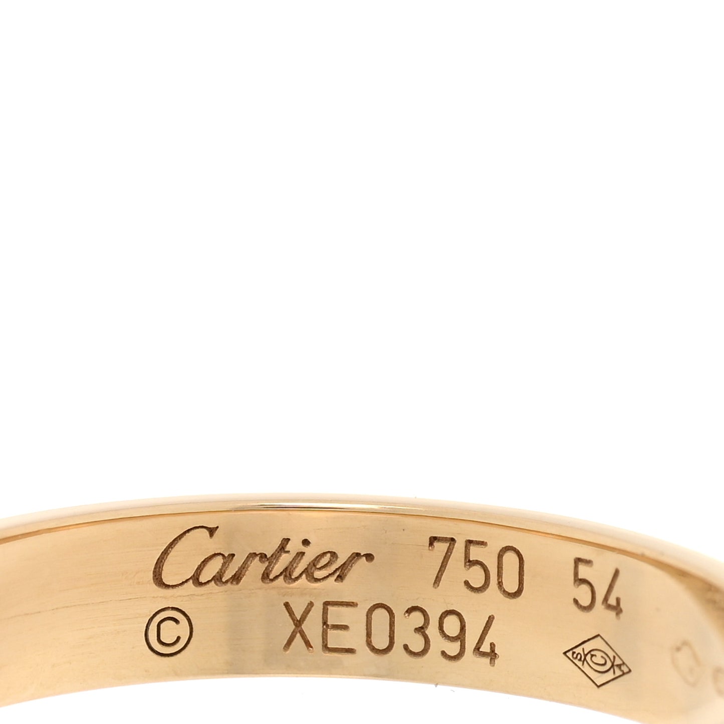 18K Yellow Gold 3.5mm LOVE Wedding Band Ring 54 7