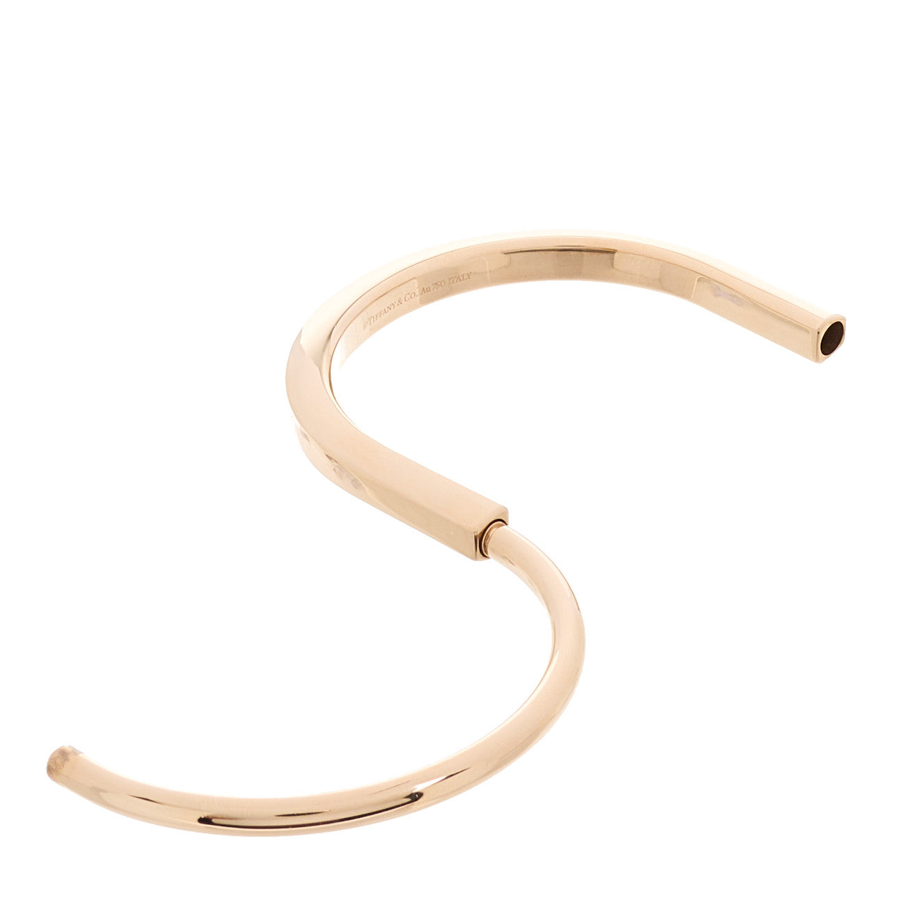 18K Rose Gold Tiffany Lock Bangle Bracelet
