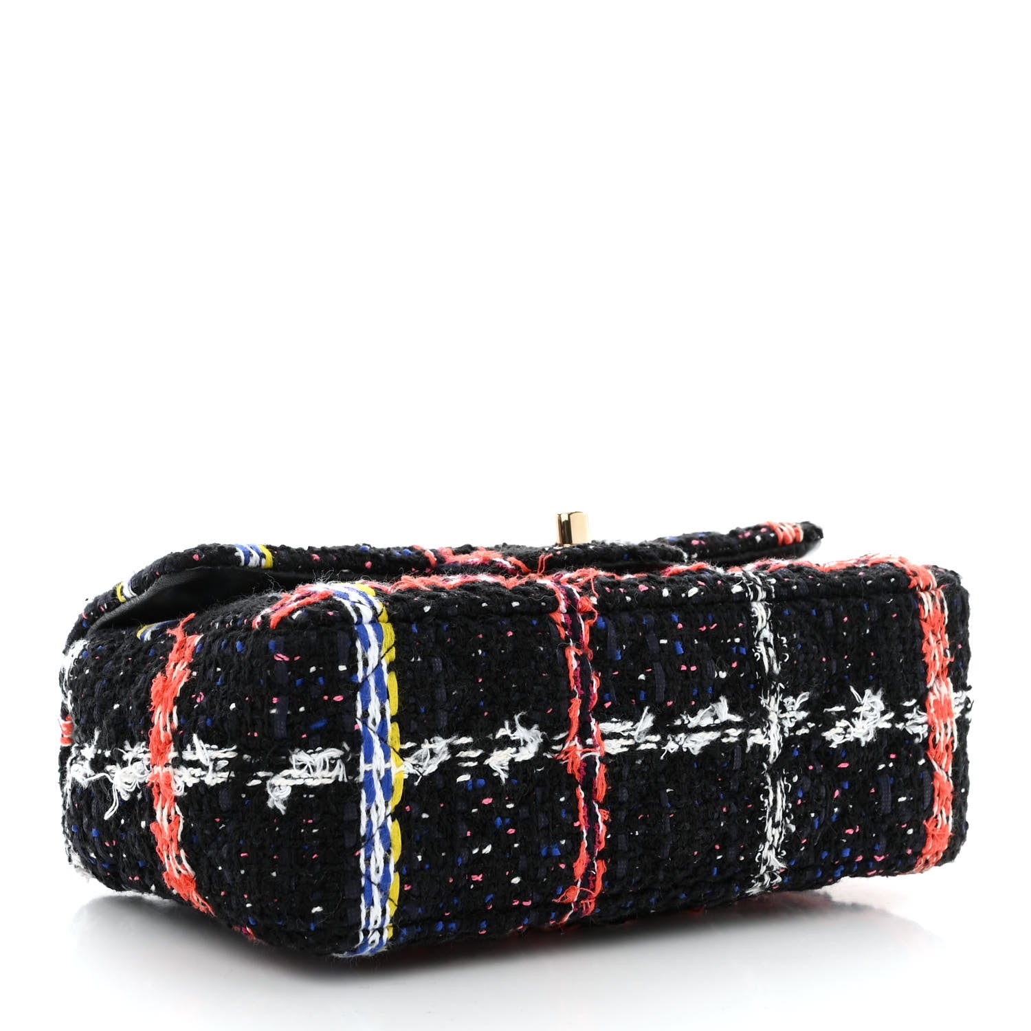 Chanel Tweed Quilted Mini Rectangular Flap Black Multicolor 4 of 10