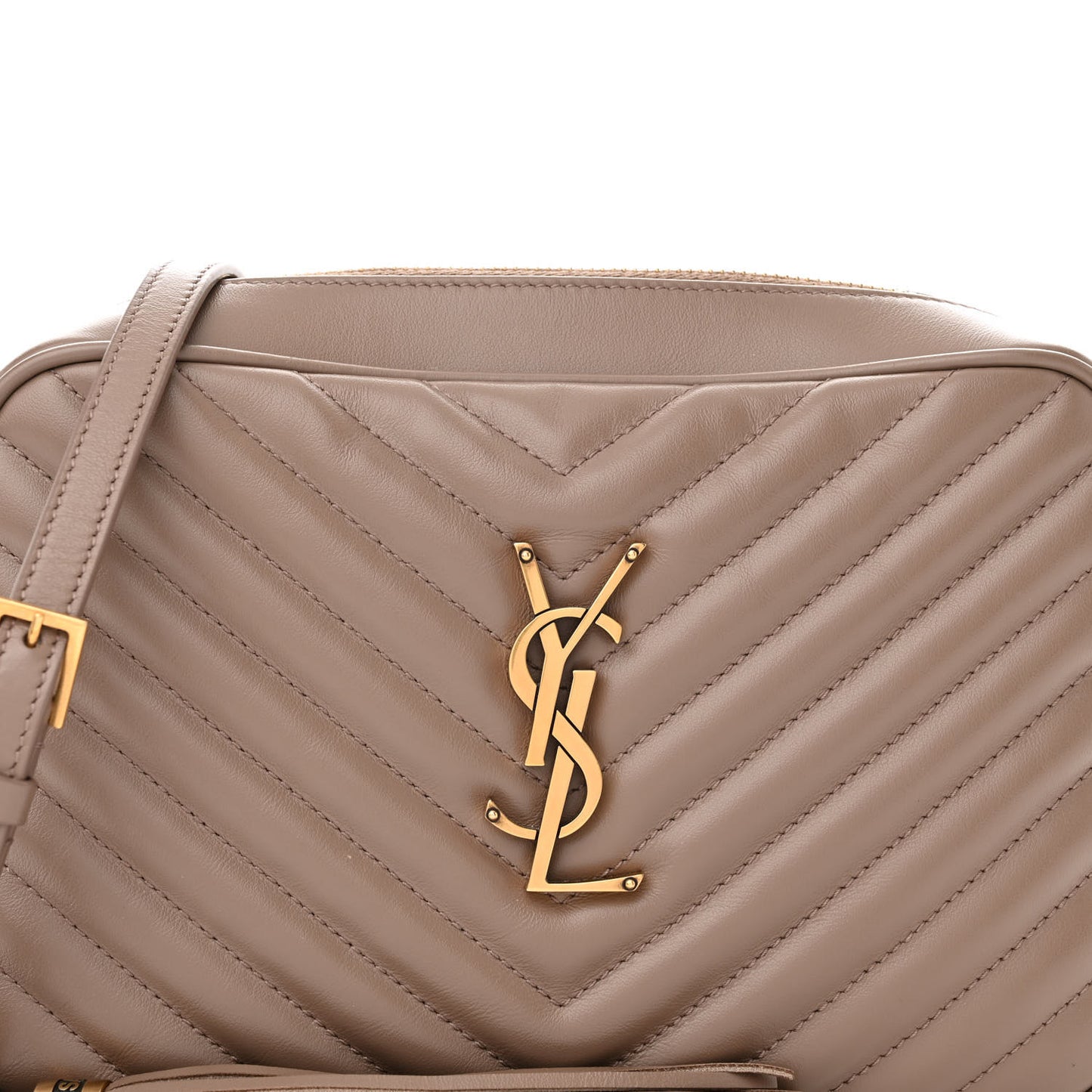 Calfskin Matelasse Monogram Lou Camera Bag Dark Latte