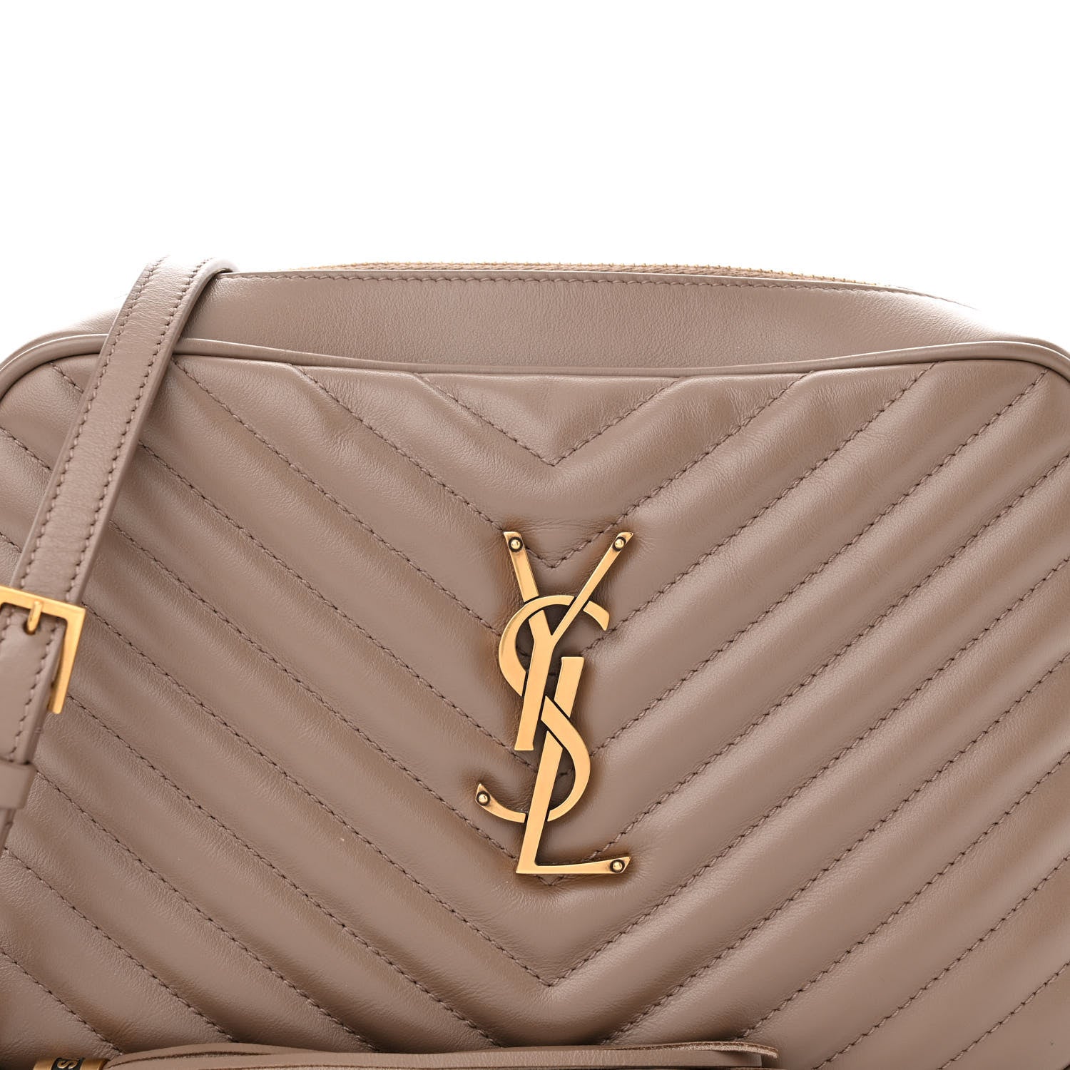 Saint Laurent Calfskin Matelasse Monogram Lou Camera Bag Dark Latte 8 of 11