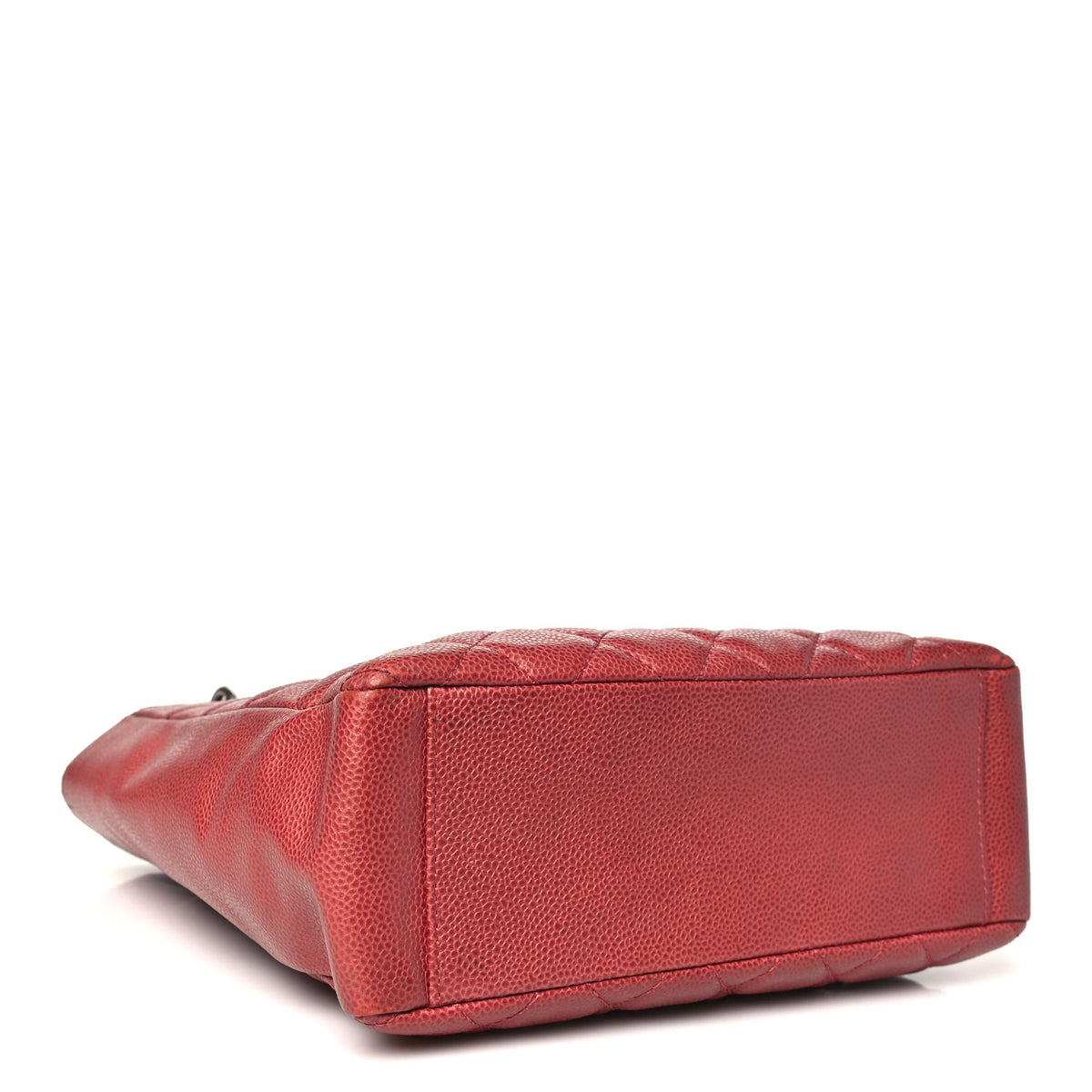 Chanel Caviar Quilted Petit Shopping Tote PST Red 3 of 10