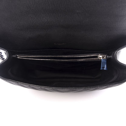 Saint Laurent Sheepskin Matelasse Chevron Monogram Large College Satchel Black 4 of 8