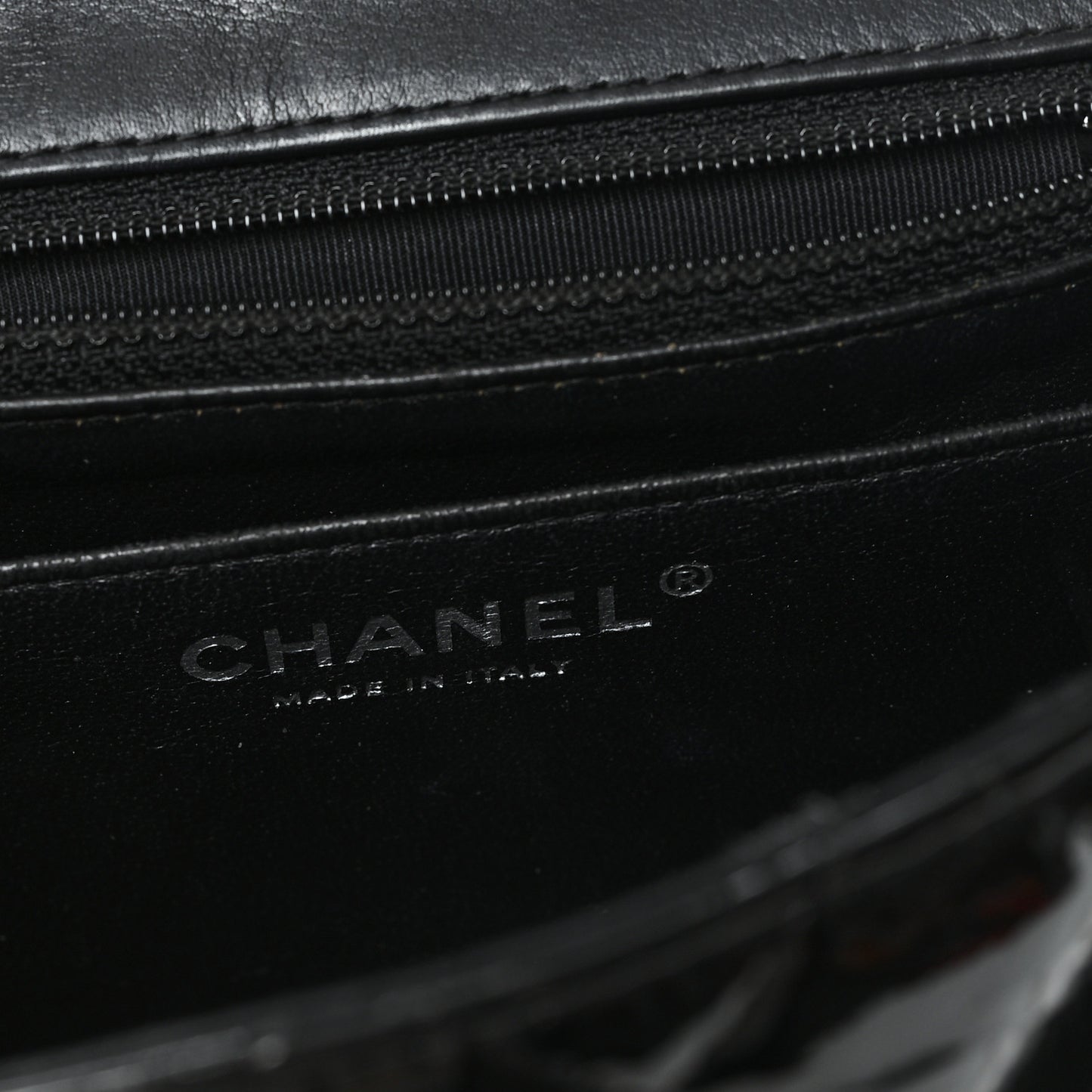 Patent Calfskin Quilted Mini Square Flap Black