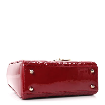 Christian Dior Patent Cannage Small Lady Dior Cherry Red 3 of 9