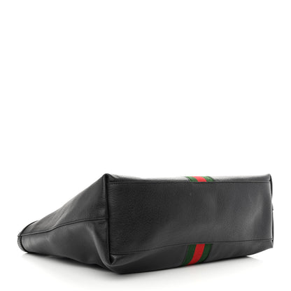 Gucci Textured Calfskin Web Medium Ophidia Shopping Tote Black 4 of 13