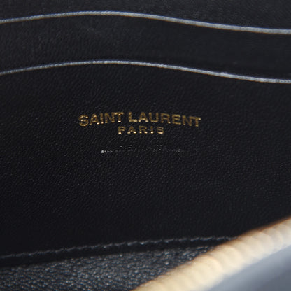 Saint Laurent Grain De Poudre Matelasse Monogram Mini Lou Camera Bag Dark Smog 6 of 10