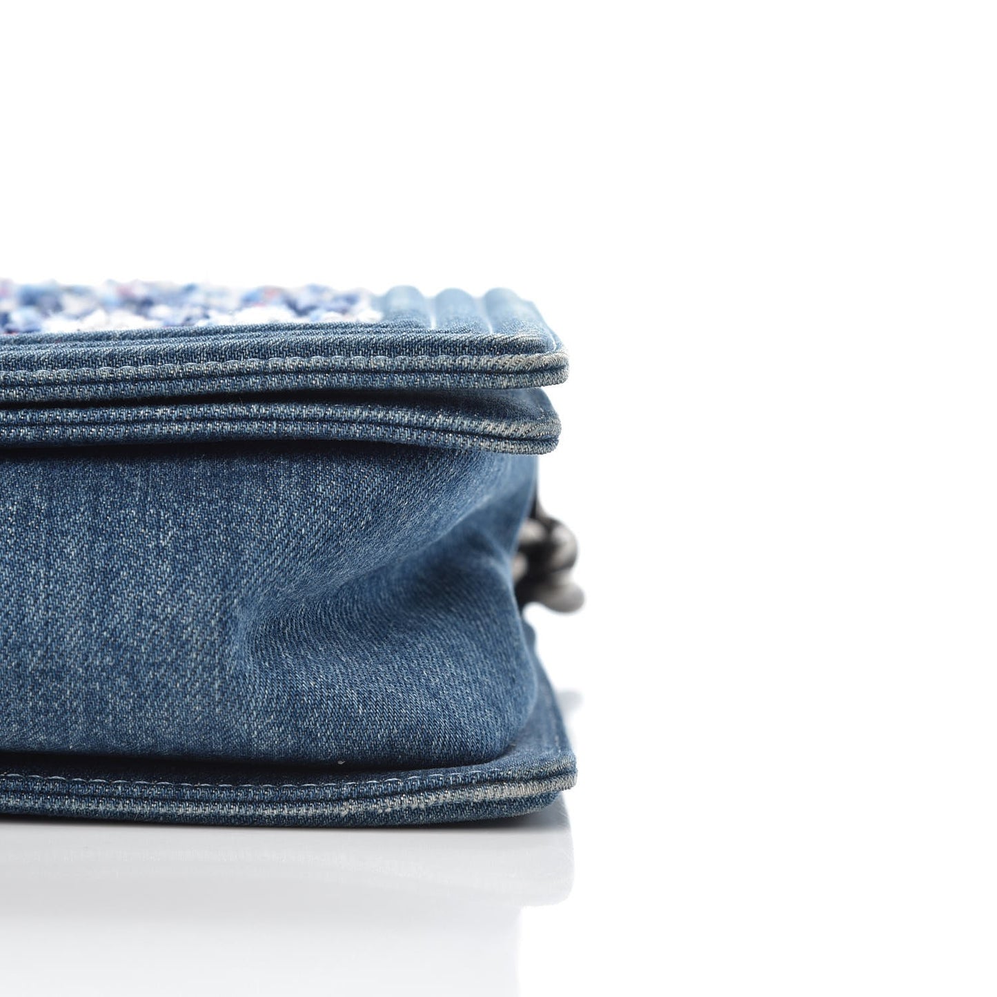Tweed Denim New Medium Boy Flap Blue