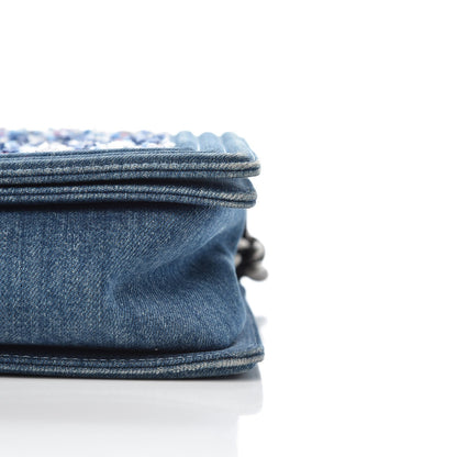 Chanel Tweed Denim New Medium Boy Flap Blue 11 of 13