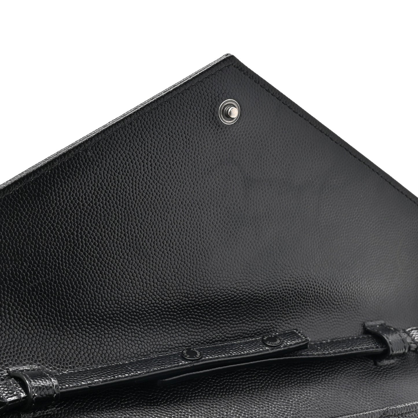 Grain De Poudre Matelasse Chevron Monogram Monochrome Chain Wallet Black