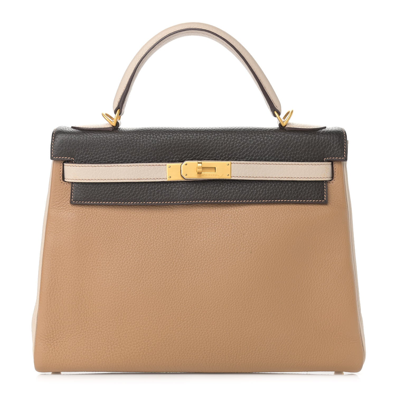 Hermes Togo Tri-Color Kelly Retourne 32 Tabac Camel Ebene Parchemin 1 of 13