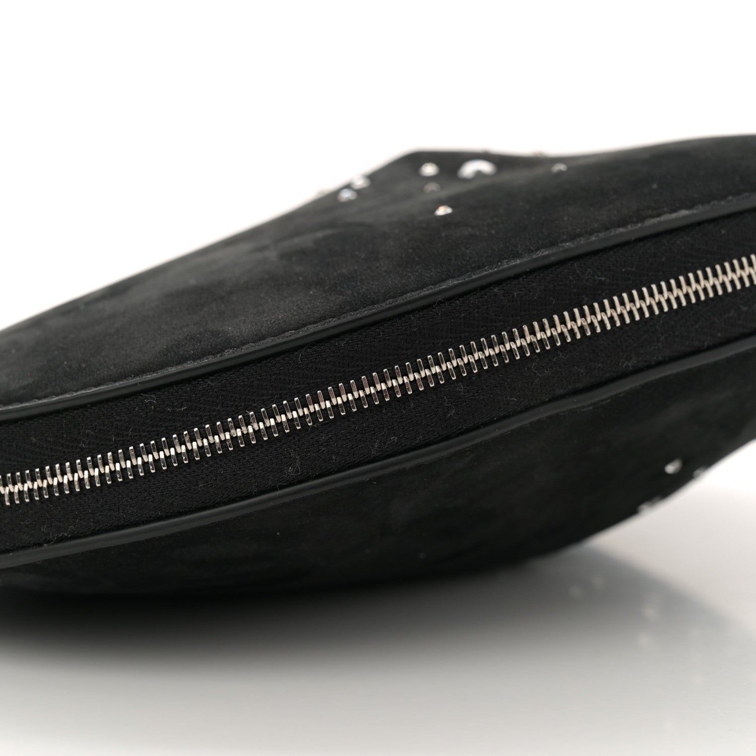 Alaia Suede Crystal Embellished Le Coeur Bag Black 7 of 8