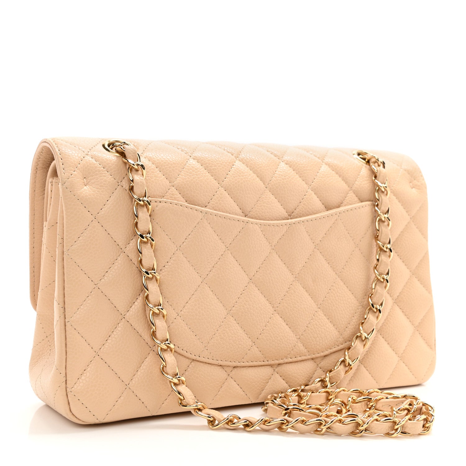 Chanel Caviar Quilted Medium Double Flap Light Beige 3 of 9
