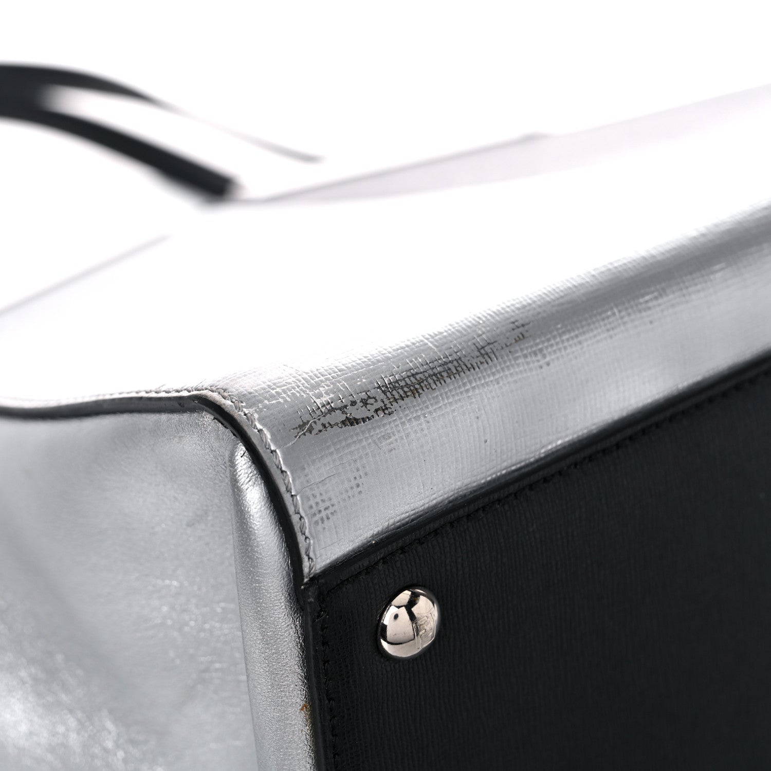 Fendi Vitello Elite Bi Color 3Jours Tote Argento Black 11 of 28
