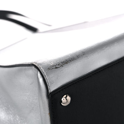 Fendi Vitello Elite Bi Color 3Jours Tote Argento Black 11 of 28