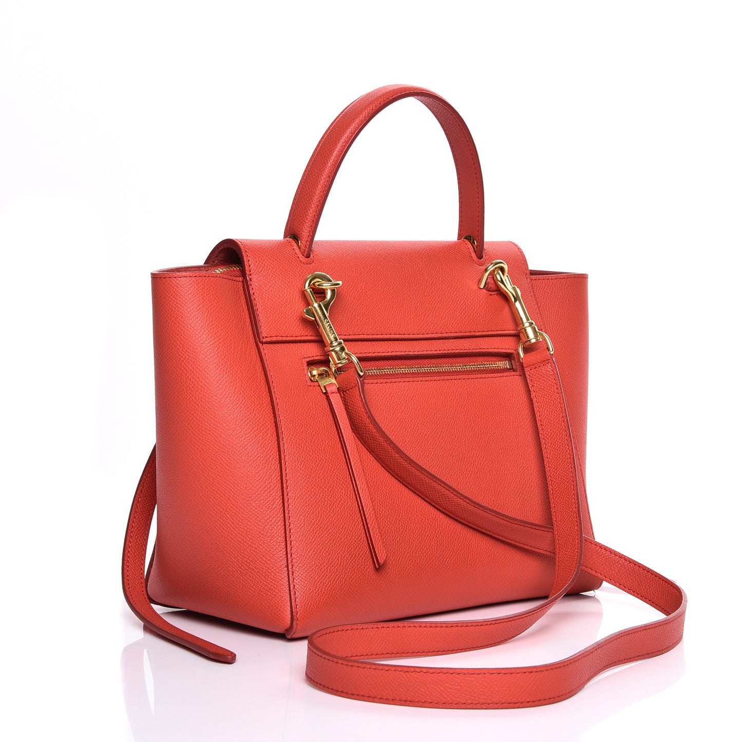 Baby Grained Calfskin Micro Belt Bag Poppy
