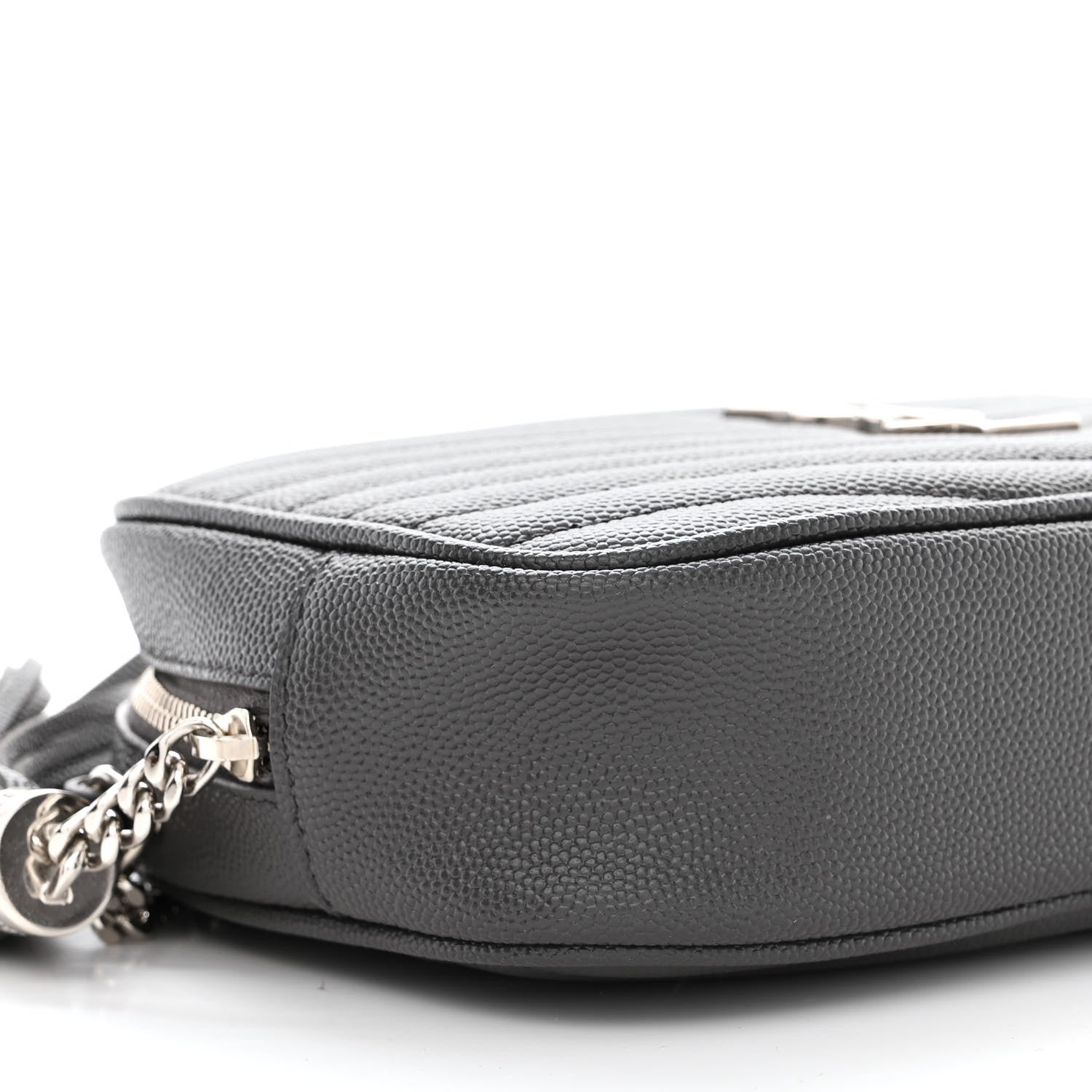 Saint Laurent Grain De Poudre Matelasse Monogram Mini Lou Camera Bag Asphalt 9 of 10