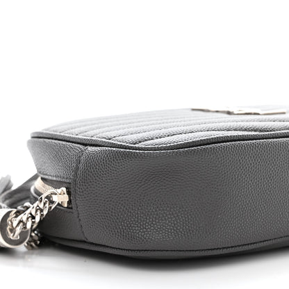 Saint Laurent Grain De Poudre Matelasse Monogram Mini Lou Camera Bag Asphalt 9 of 10