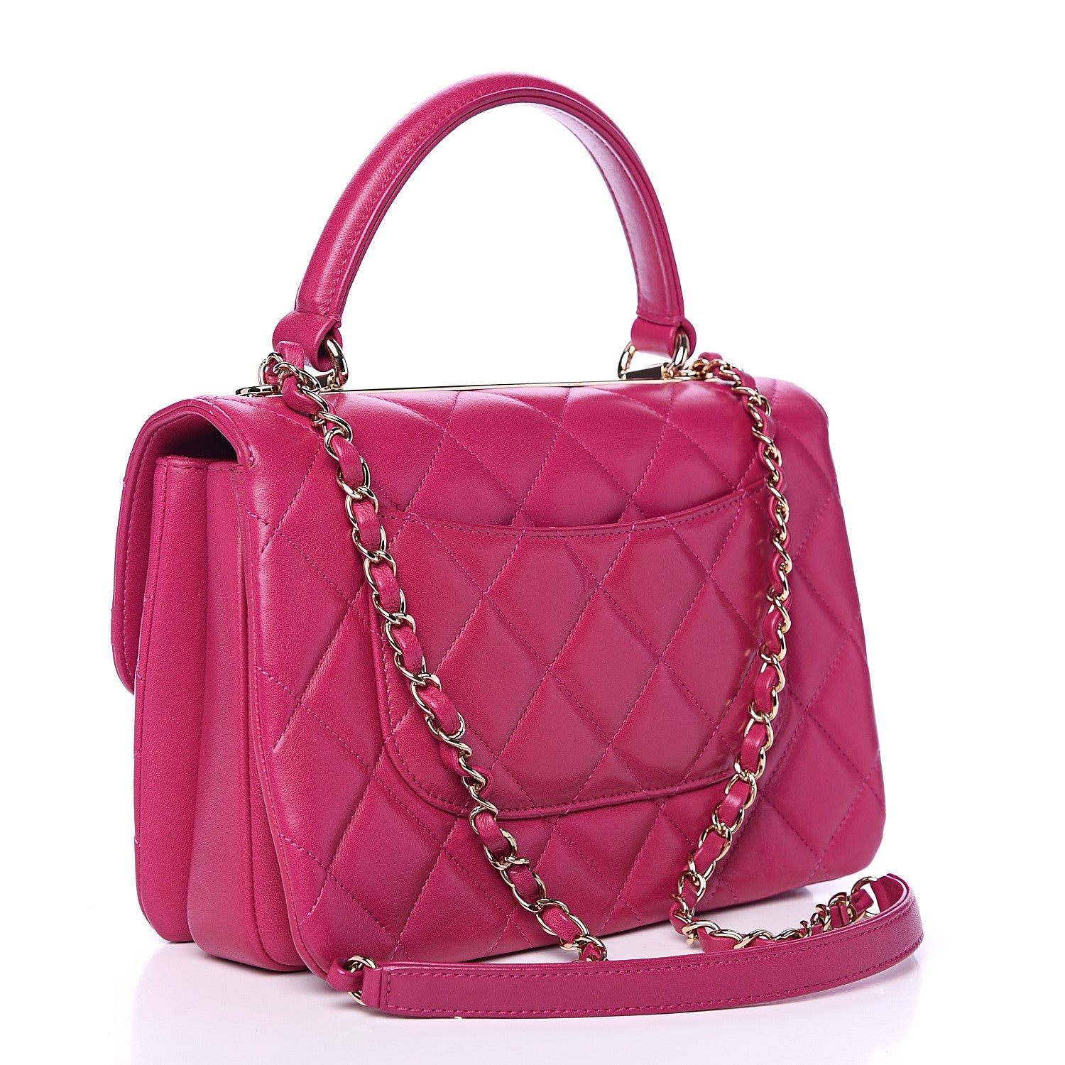 Chanel Lambskin Quilted Small Trendy CC Dual Handle Bag Dark Pink 2 of 15