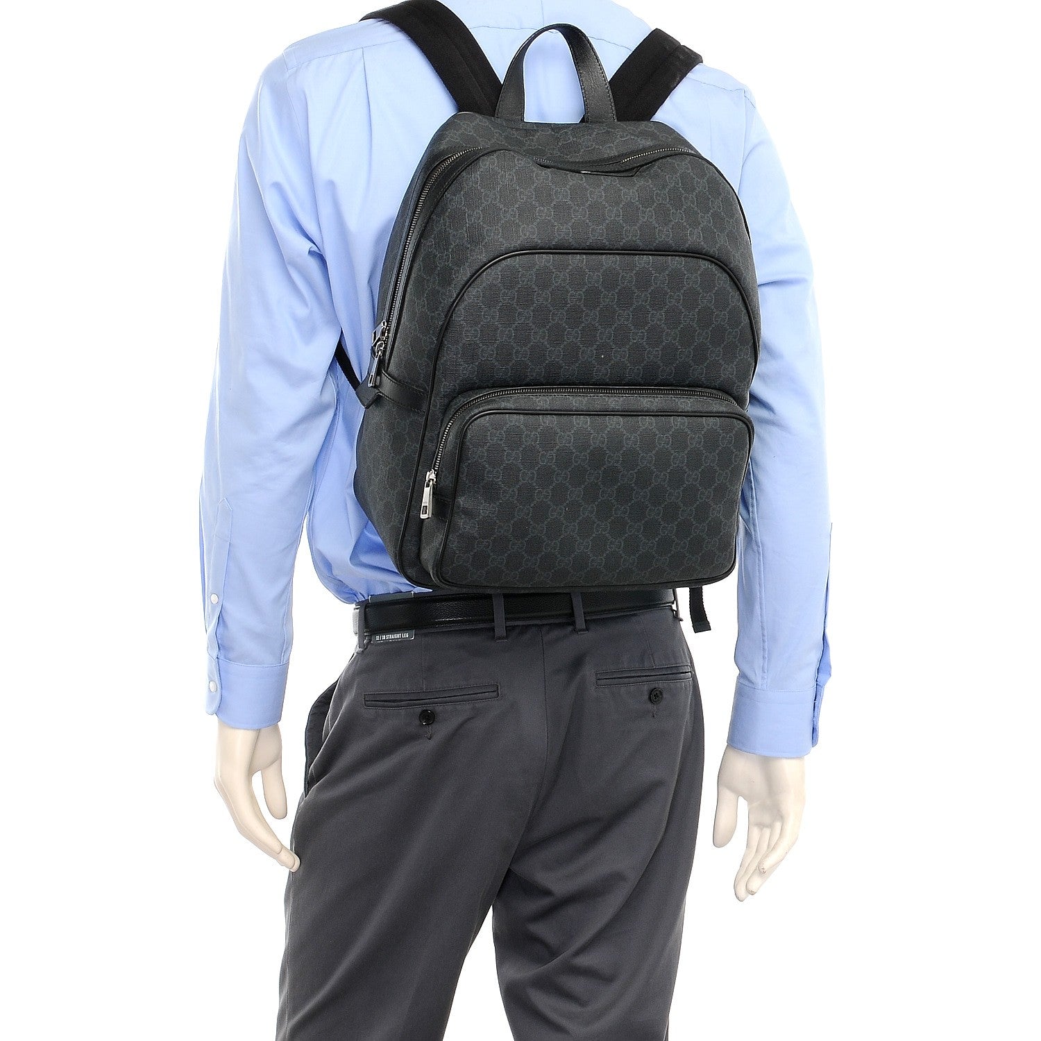 Gucci GG Supreme Monogram Medium Day Backpack Grey Black 2 of 10