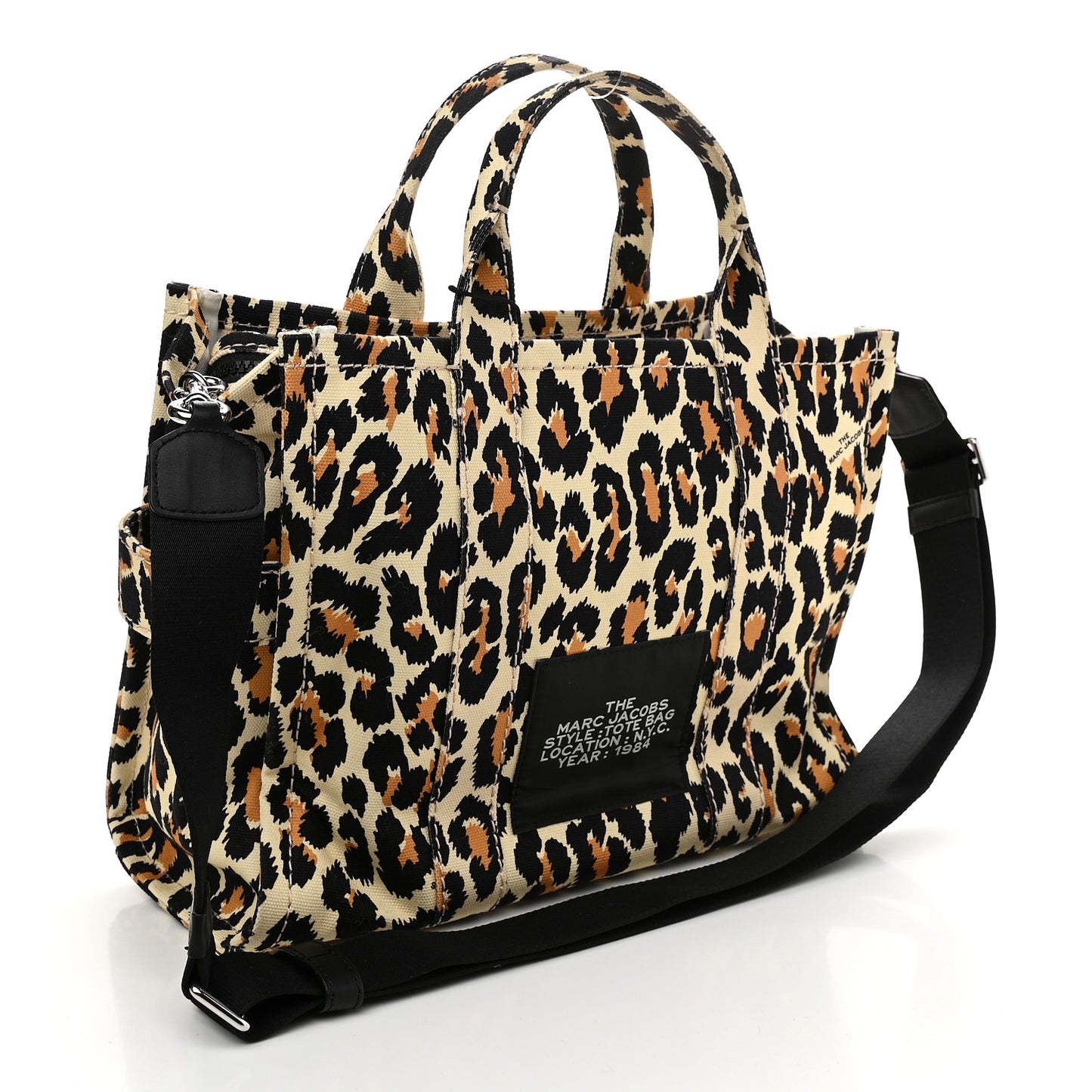 Cotton Canvas Leopard Print Medium The Traveler Tote Bag