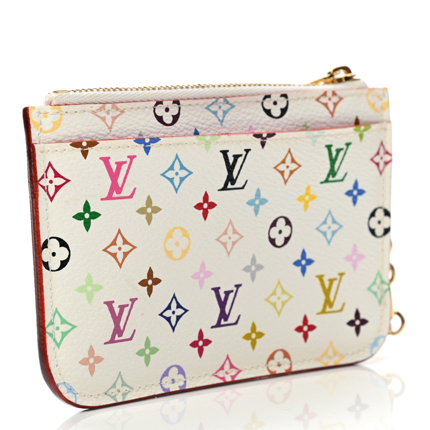 Louis Vuitton Monogram Multicolor Key Pouch White Litchi 3 of 10