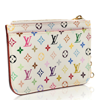 Louis Vuitton Monogram Multicolor Key Pouch White Litchi 3 of 10
