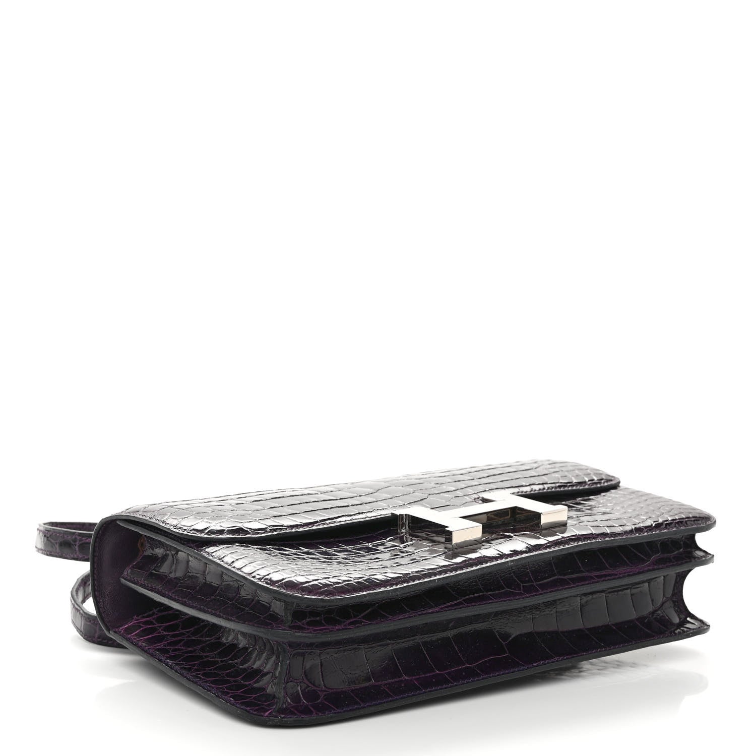 Hermes Shiny Niloticus Crocodile Constance Elan 25 Amethyste 4 of 10