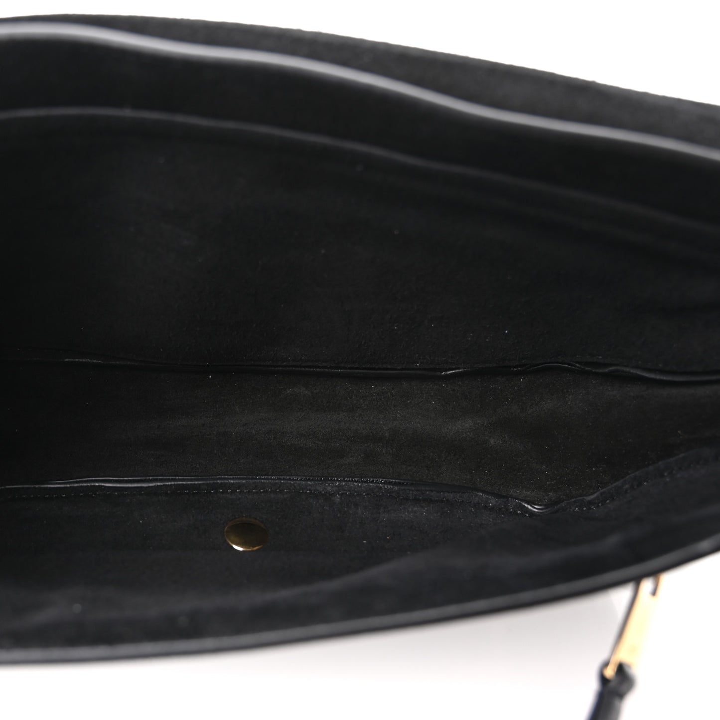 Shiny Lambskin Soft Triomphe Little Half Moon Bag Black