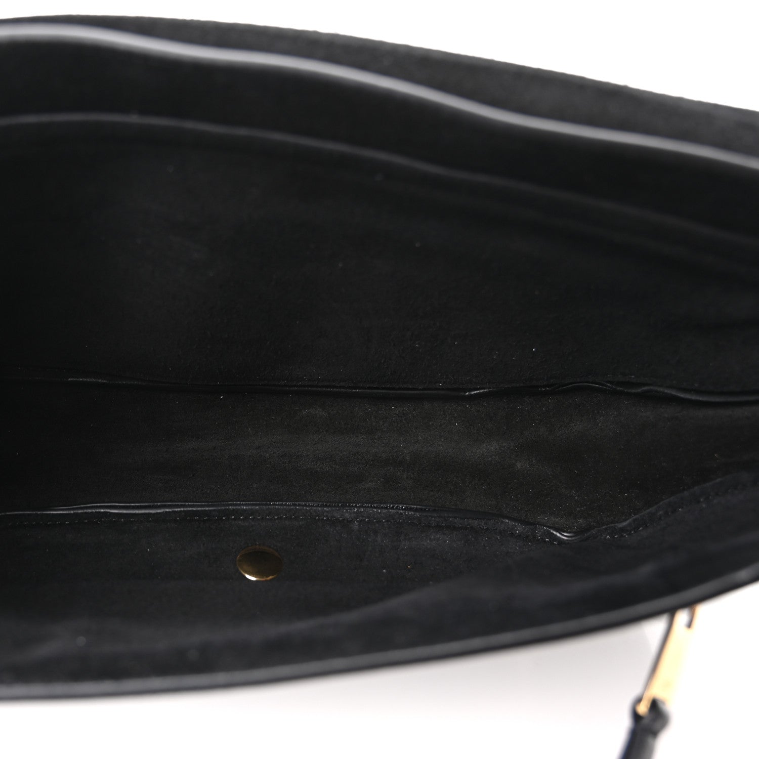 Celine Shiny Lambskin Soft Triomphe Little Half Moon Bag Black 5 of 9
