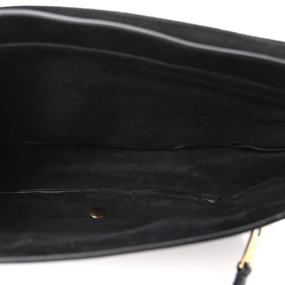 Celine Shiny Lambskin Soft Triomphe Little Half Moon Bag Black 5 of 9