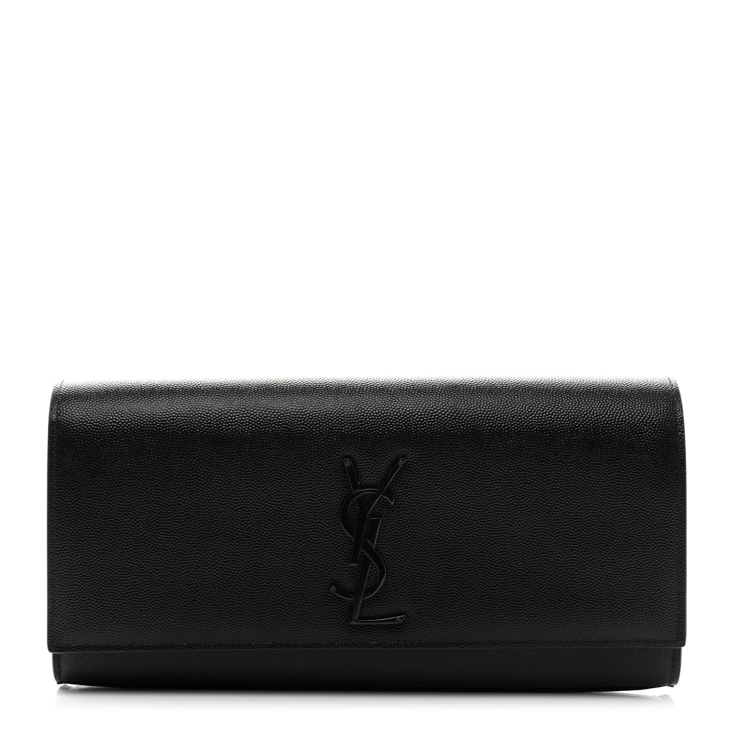 Saint Laurent Grain De Poudre Monochrome Monogram Cassandre Clutch Black 1 of 7