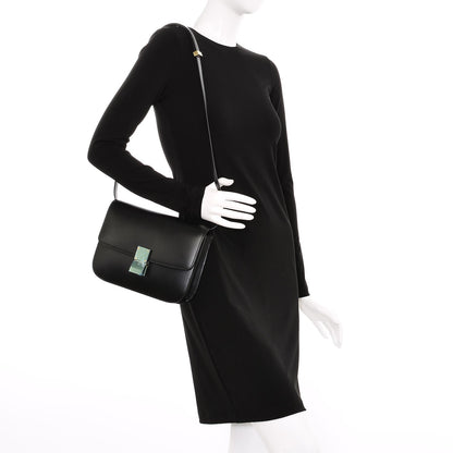 Celine Box Calfskin Medium Classic Box Flap Bag Black 2 of 7