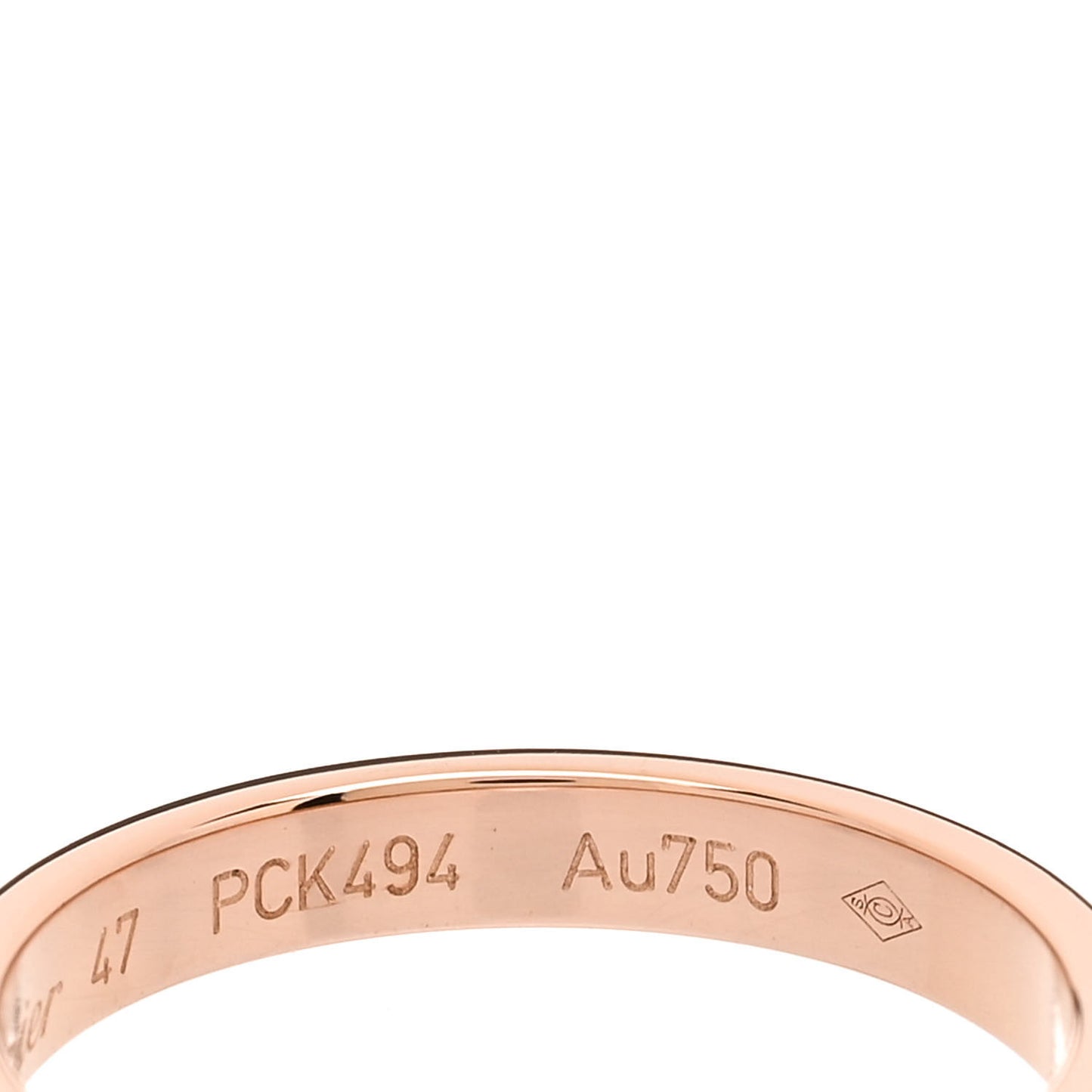 18K Pink Gold Diamond 2.6mm LOVE Paved Band Ring 47 4
