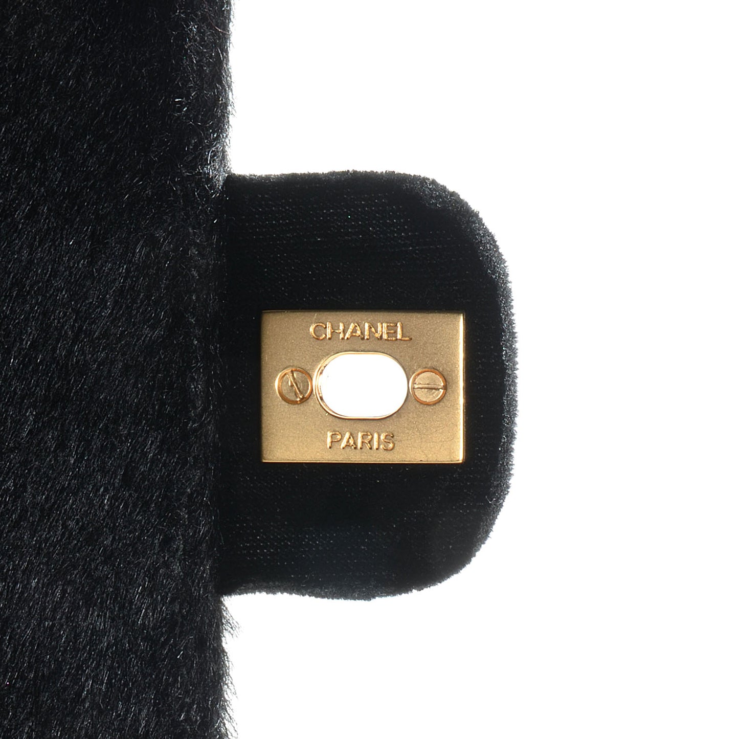 Pony Hair Velvet Chocolate Bar Flap Black