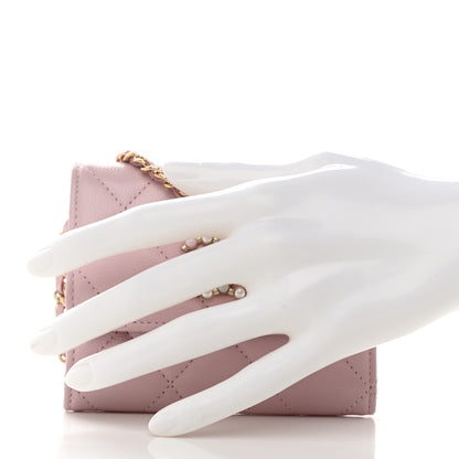 Chanel Caviar Quilted Coco Candy Card Holder On Chain Light Pink 2 of 8