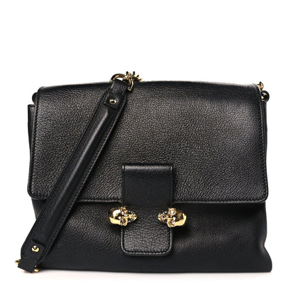Alexander McQueen Calfskin Small Twin Skull Chain Crossbody Black 1 of 8