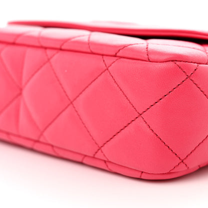 Chanel Lambskin Quilted Chain & Tassel Small Camera Case Fuchsia 10 of 10