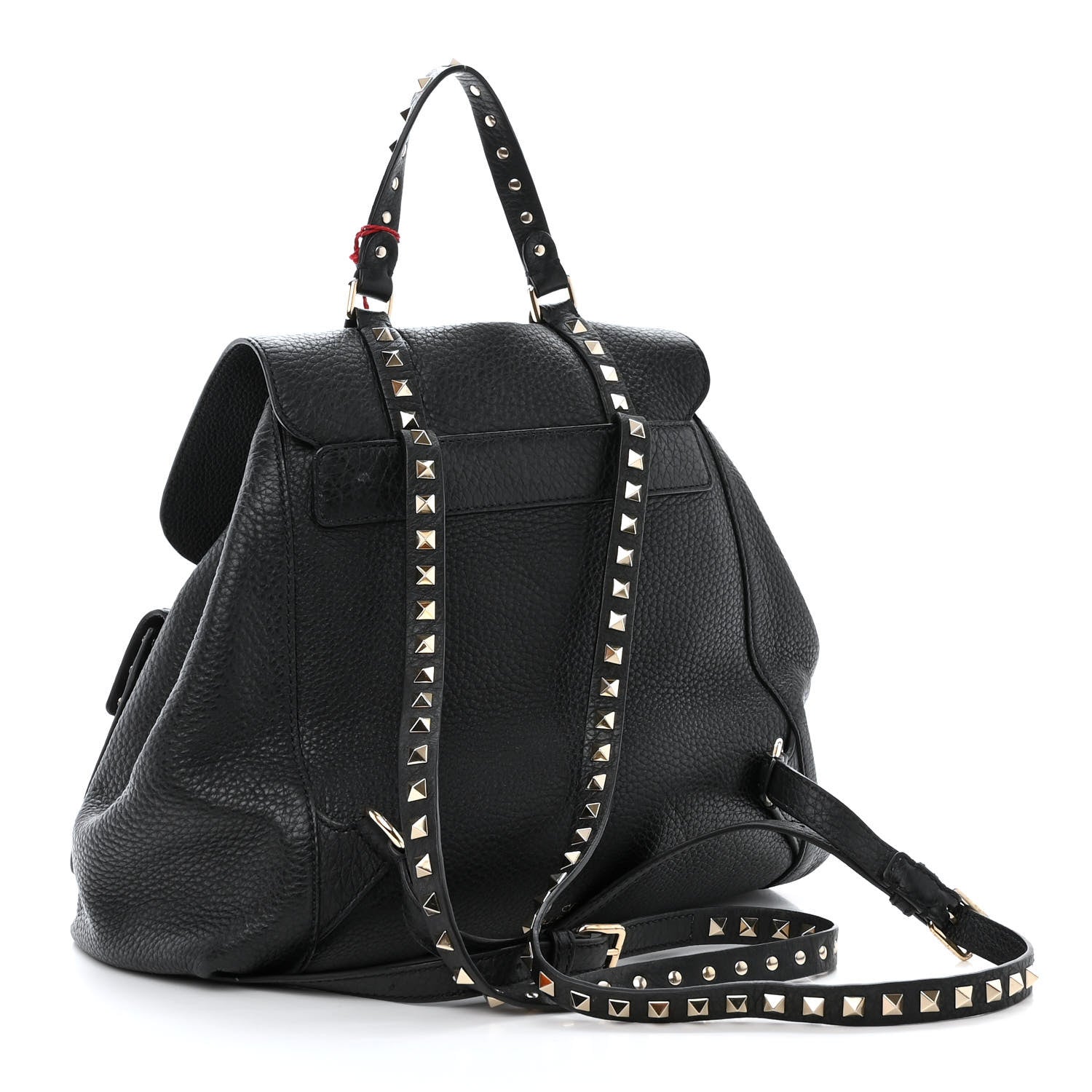 Valentino Garavani Pebbled Calfskin Rockstud Double Pocket Backpack Black 3 of 11