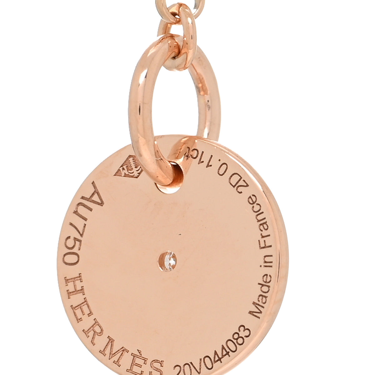 Hermes 18K Rose Gold Diamond Gambade Necklace 5 of 5