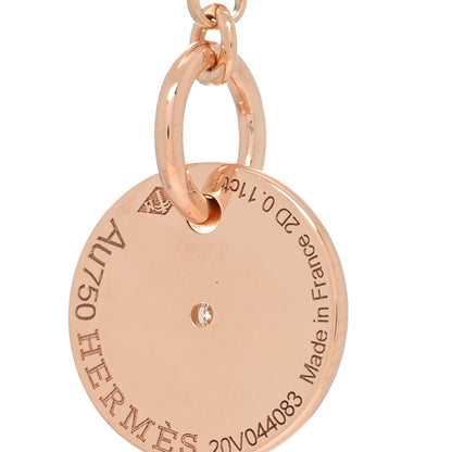 Hermes 18K Rose Gold Diamond Gambade Necklace 5 of 5