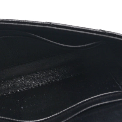Saint Laurent Grain De Poudre Matelasse Chevron Small Monochrome Monogram Envelope Wallet Black 5 of 7